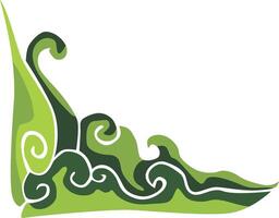 Graceful Green Borders Adorned with Floral Elements vector