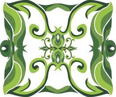 Timeless Swirl Flora Ornaments for Elegant Green Decor vector