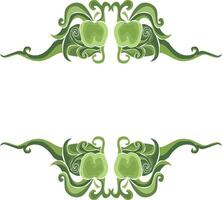 Nature-Inspired Swirl Floral and Apple Ornaments for Decorations vector
