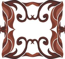 Romantic Floral Swirls in Earthy Brown Palette vector