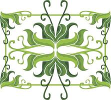 Refreshing Green Borders Enhanced by Floral Patterns vector