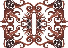 Elegant Swirl Floral Ornaments in Brown Tones vector