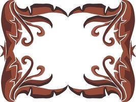Luxurious Swirl Flora Ornaments in Brown Palette vector