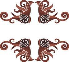 Stylish Swirl Floral Motifs for Brown Interiors vector