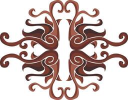 Decorative Swirl Flora Patterns in Brown Tones vector