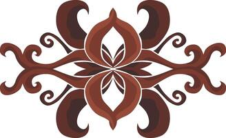 Stylish Swirl Floral Designs in Warm Brown Tones vector