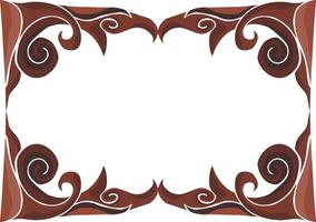 Decorative Swirl Floral Elements in Earthy Brown vector