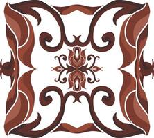 Sophisticated Floral Swirls in Earthy Tones vector