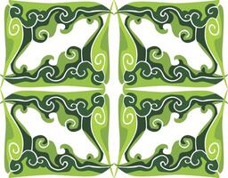 Green Border Enhancements with Floral Ornaments vector