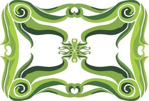 Swirling Floral Designs for a Touch of Green Elegance vector