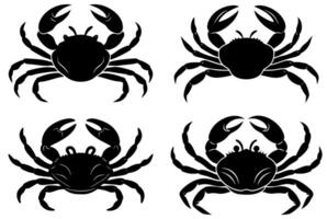 Crab icon symbol silhouette black color vector