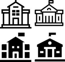 University campus icon set vector