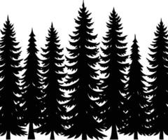 silhouette Fir trees vector