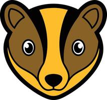Drawing of Badger head vector