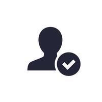 Account verified icon with user and check mark vector