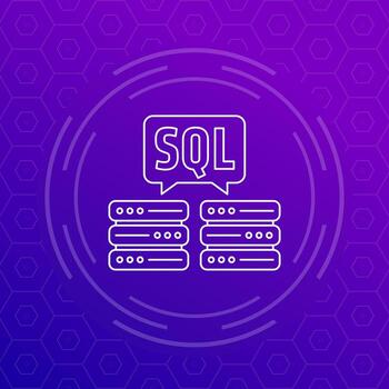 sql servidores icono, línea diseño, blanco vector