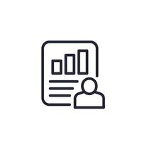user metrics line icon on white vector