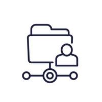 user directory line icon with a folder vector