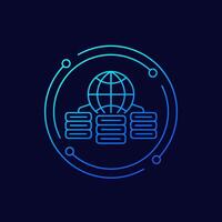 CDN, Content delivery network icon, linear design vector