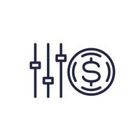 flexible price icon, dynamic pricing line vector