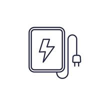 wireless charger line icon on white vector
