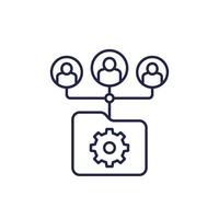 active directory line icon with users vector
