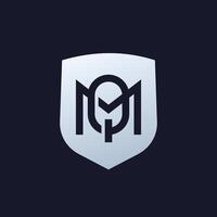 MQ letters logo, monogram with shield vector