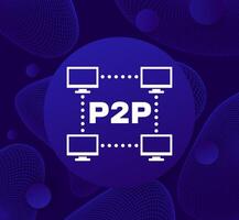 p2p network icon, peer to peer connection vector