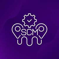 SCM line icon, Supply chain management concept vector