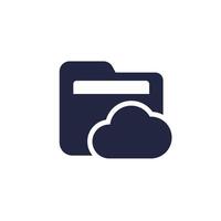 cloud folder icon, pictogram isolated on white vector