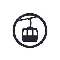 funicular icon, sign on white vector