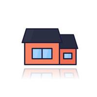 home extension icon with outline vector