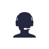 Call center operator icon on white vector