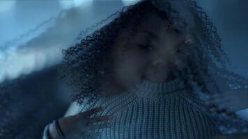 Contemplative Reflection in Soft Ethereal Blue Tones for a Dreamy Atmosphere and Mood video
