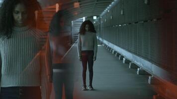 A Mysterious Woman Captured in an Urban Setting Filled with Intriguing Elements and Details video