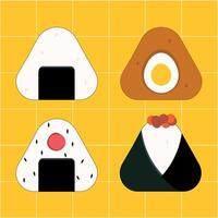 illustrations of a set of different onigiri vector