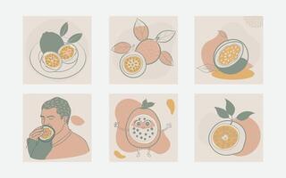 Vibrant Passionfruit Color Blob Designs vector