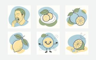 Vibrant Lime Green Blob Shapes Art vector