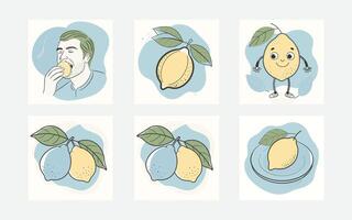 Vibrant Lemon Color Blob Art vector