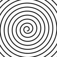 Thin spiral line background. Snail shell texture. Swirl, tornado or vortex pattern. Black and white wallpaper with hypnotic vertigo effect. Dynamic spin ornament. graphic illustration vector