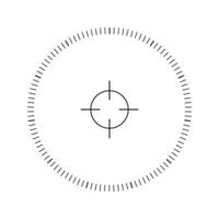 Viewfinder scale with target crosshair sign of sniper weapon, military optic, monocular, telescope. Focus, goal, shot, point of view graph isolated on white background vector