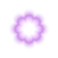 Purple flower shape in soft holographic blurry style. Trendy y2k sticker with gradient aura effect isolated on white background. illustration vector