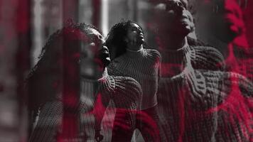 Dynamic Movement Captured in Stunning Monochrome with Bold and Striking Red Accents video