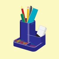pen scale and stand blue illustration vector