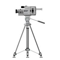 camera illustration with stand clipart vector