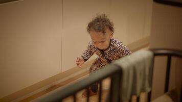 A Curious Toddler Joyfully Exploring Their Indoor Space with Enthusiasm and Wonder video