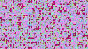 Bright abstract background of particle movements in squares, multicolored pattern video
