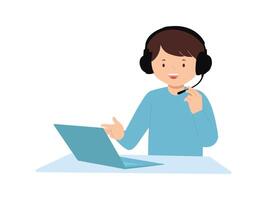 Illustration of a Customer Support Agent Cartoon style vector