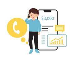 Businessman on Call with Financial Data vector