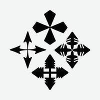 four arrows in a square shape with a cross in the middle vector